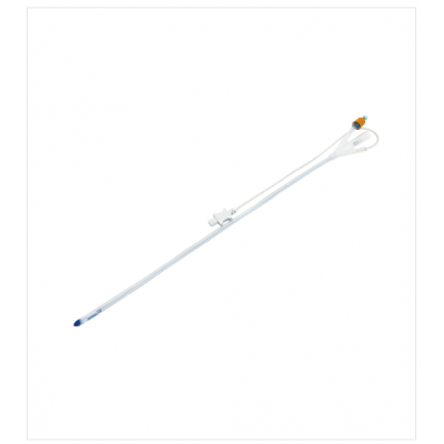 Silicone foley catheter with irrigation cap