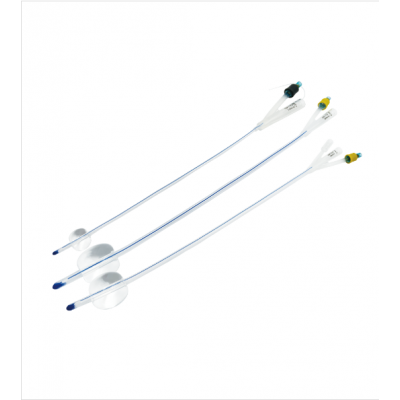 Silicone foley catheter with grooves